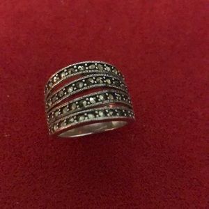 Sterling silver marquisate ring